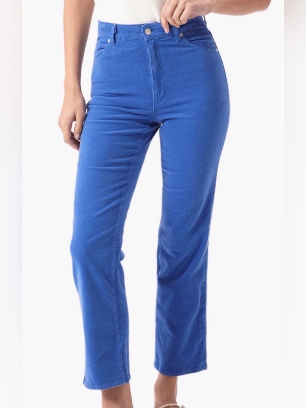 Like New Rolla’s High-Rise Straight Leg Corduroy Jeans in Bright Blue Cobalt 28